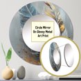 thumbnail image 3 of Designart "Peather Wanderlust Gold III" Miroir Rond à Plumes Glam Lot de 3 - Miroir Mural Rond pour Bureau, 3 of 5