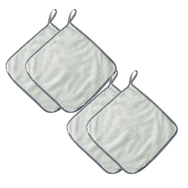 Oleegame 2PC Ten Dollar Items Non-stick Oil Hand Towel Rags Can Be Hung Rags Kitchen Rags Lazy Rags Green
