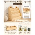 thumbnail image 3 of TinyPalsa Kids Bookshelf, Montessori Baby Bookcase, Cute Bear Design, 3-Tier, Large Capacity with Side Storage, Safe & Stable Wooden Bookshelf for Kids Rooms, 3 of 9