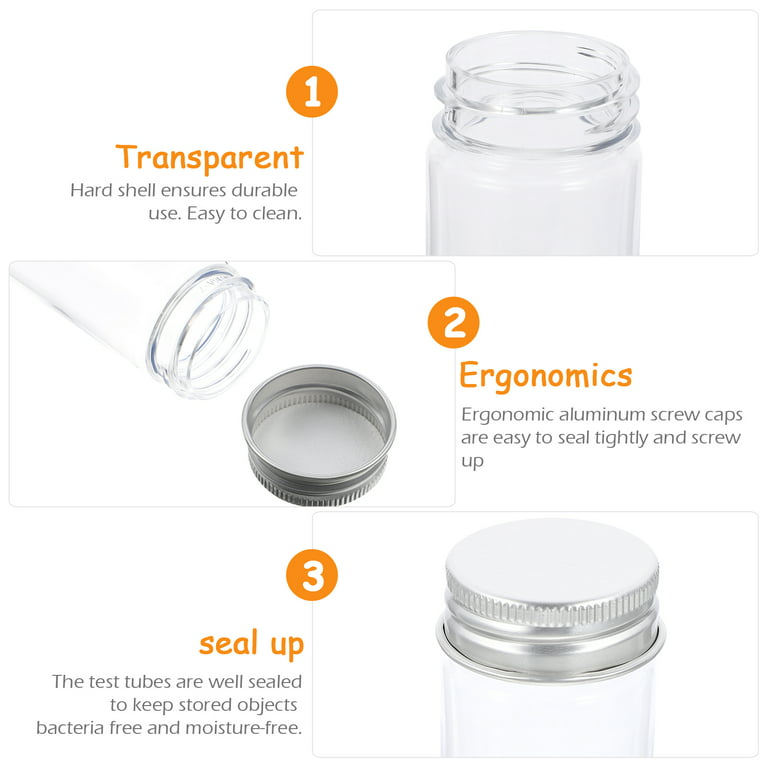 Test Tubes- Clear Test Tubes Flat- bottomed Containers Storage