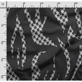 thumbnail image 2 of Soimoi Herringbone Print, Silk Fabric, Decor Sewing Fabric by The Yard 42 Inch Wide,Decorative Fabric for Shirts Suits Ties, White & Black, 2 of 5
