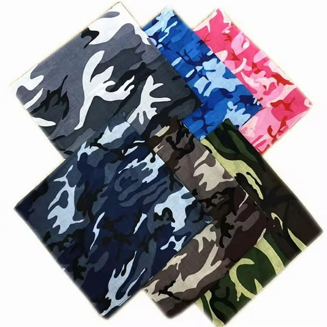 Magg Bandanas Camuflaje Pañuelo de Doble Cara Bandana 100% Algodón Paquete de 4