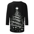 thumbnail image 4 of Christmas Costumes for Women Glitter Christmas Tree Shirt Womens 3/4 Sleeve Tops Crewneck Casual T Shirt Vacation Shirts, 4 of 5