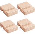 thumbnail image 1 of 4 soportes de madera de 8 x 6 x 2 cm para teléfono móvil, universales, para escritorio, portátiles y tabletas, para usar en la oficina y el hogar., 1 of 8