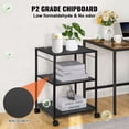 thumbnail image 3 of Printer Cart 3-Tier Rolling Printer Stand with Hooks, Lockable Wheels & Adjustable Storage Shelves Mobile Printer Shelf Large Tall Printer Table for Home Office Small Spaces Organization, 3 of 8