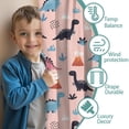 thumbnail image 3 of Blackout Kids Curtains,Pink Cartoon Dinosaurs Volcanoes Pattern Childrens Insulated Curtains Set Of 2,Bedroom Essentials,Toddler Room Decor 42"x84", 3 of 5