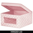 thumbnail image 5 of mDesign Medium Fabric Nursery Box with Lid/Window, 2 Pack, Pink/White Polka Dot, 5 of 8