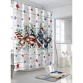thumbnail image 3 of Patriotic Butterfly 4th of July Shower Curtain, Red Blue Stars Eucalyptus Bathroom Decor Curtains Set with Hooks, Waterproof Fabric Home Accessories， 72X 96 Inch Extra Long, 3 of 6