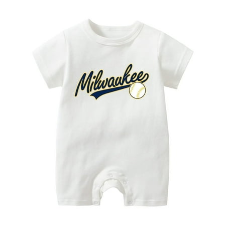 

Baby Clothes Unisex Bodysuit Casual Baseball Letter Print Rompers Jumpsuit For Boy Girl 18-24 Months