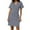 Grey, variant on Womens V Neck Short Sleeve Scrub Dress Medical Uniform Easy Care Lightweight Stretch Fabric Black XXL