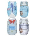 thumbnail image 1 of Ropa para Perros 4 Paquete Camisetas Elásticas con Patrones Adorables Tamaño M-XL para Mascotas de 6.2-18lb Camisetas de Malla para Perros Pequeños Conjunto Azul, 1 of 7
