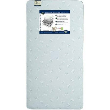 Deluxe Designer Mattress Serta Nightstar Deluxe Firm 5.25-Inch Crib and Toddler Mattress - 120 Coils - Waterproof Vinyl Cover - GREENGUARD Gold Certified (Natural/Non-Toxic) ()