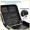 thumbnail image 4 of Zipper Binder with Shoulder Strap 2 inch 3 Ring Waterproof File Folder Organizer Bag 500 Sheet Colorful Watercolor Wildflowers, 4 of 8
