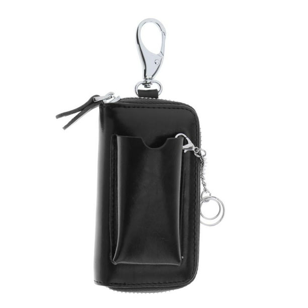 Men's Leather Zipper Key Chain Wallet 6 Hook Key Case Car Key