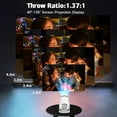 thumbnail image 3 of Mini Projector, Small Projector with WiFi, 1080P, 270 Rotatable, Up to 150in Screen, Trapezoidal Correction, Same Screen Support, for Smartphone Laptop, 3 of 7