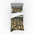 thumbnail image 2 of Urban Duvet Cover Set, Melbourne Cityscape Modern Australia Architecture Buildings Metropolis Dramatic Sky, Bedding Set with Shams and Fitted Sheet, 3 Sizes, by Ambesonne, 2 of 3
