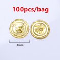 thumbnail image 1 of Monedas de tesoro de oro de plástico para niños, accesorios de monedas de oro pirata, juguetes de decoración de Halloween, accesorios de fiesta de cumpleaños, 100 uds., 1 of 4