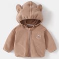 thumbnail image 2 of Atogsazn Toddler Boys Fleece Jacket Kids Plush Long Sleeve Hooded Jackets Winter Clothes Outerwear Fashion Khaki 5-6 Years on Clearance, 2 of 3