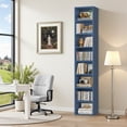 thumbnail image 5 of Homfa 8-Tier Media Tower, CD DVD Media Storage Unit with 4 Adjustable Shelves for Living Room Bedroom, Blue, 5 of 8