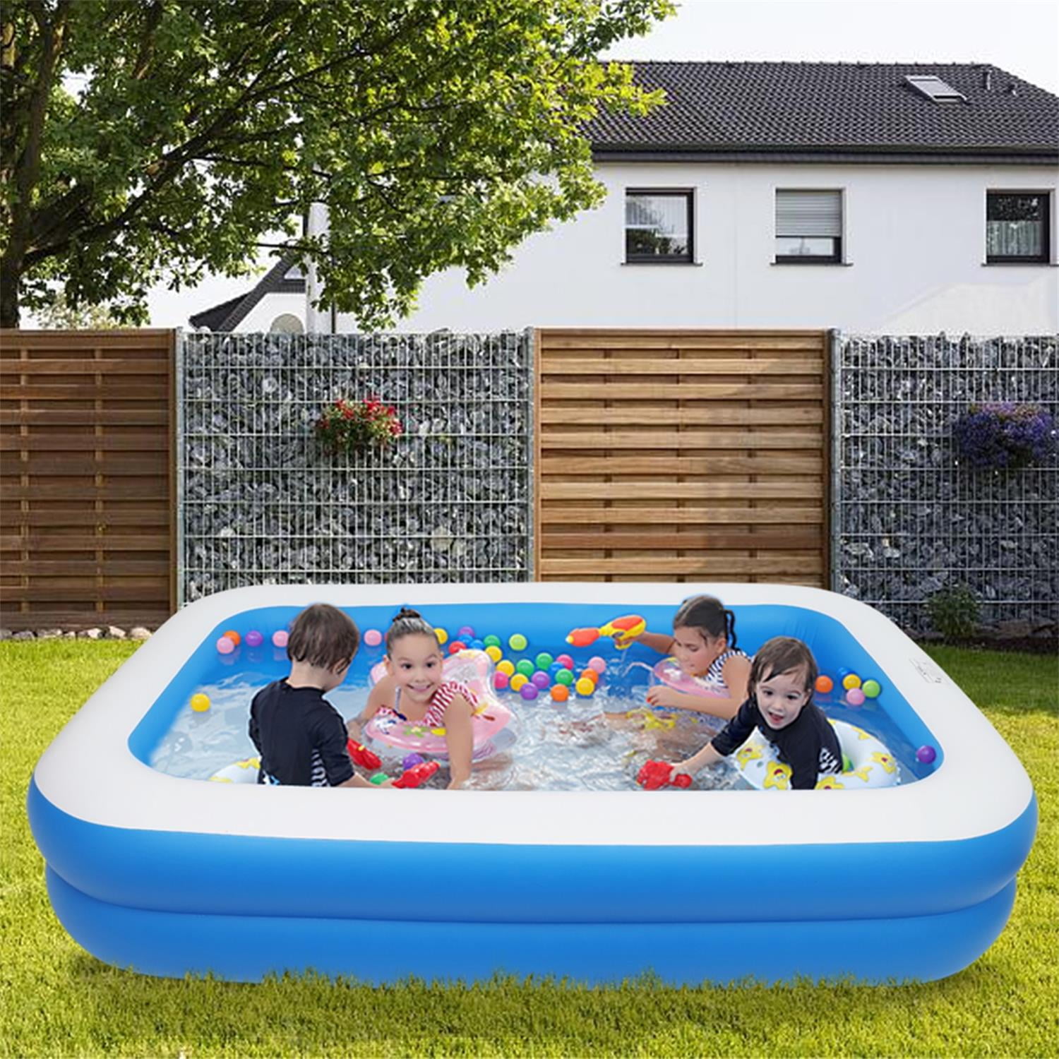 CIPACHO 102" Inflatable Swim Pool for Kids, X-Large Backyard Water Fun Park Pools, Blue CIPACHO 102" Inflatable Swim Pool for Kids, X-Large Backyard Water Fun Park Pools, Blue