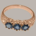 thumbnail image 4 of LBG British Made 14k Rose Gold Natural Sapphire Womens Statement Ring - 33 size options - Size 10.5, 4 of 7