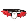 thumbnail image 3 of Gargantilla Collar Yinane Punk Cadena de Clavícula Amor Corazón Gargantilla Gótica Punk Steampunk Cuero PU negro rojo, 3 of 8