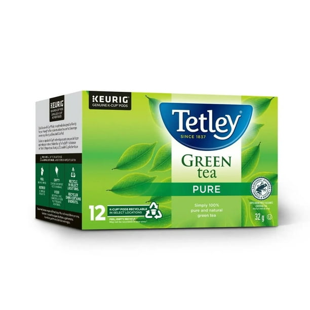Tetley Pure Green Tea K Cup Pods Authentic Chinese Flavor