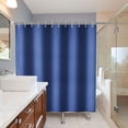 thumbnail image 7 of Coolmade Waffle Weave Shower Curtain, 12 Hooks Included - Hotel Style, Waterproof & Washable, Heavyweight Fabric & Mesh Top Window - 72x72, Blue, 7 of 7