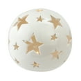 thumbnail image 2 of Northlight LED Lighted Laser Cut Stars Ceramic Christmas Sphere - 4.75" - White, 2 of 3