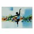 thumbnail image 1 of Ballet Cutting Board, Inspirational Ballerina Dancing Digital Vibrant Bubbles Color Circles Illustration, Decorative Tempered Glass Cutting and Serving Board, in 3 Sizes, by Ambesonne, 1 of 2
