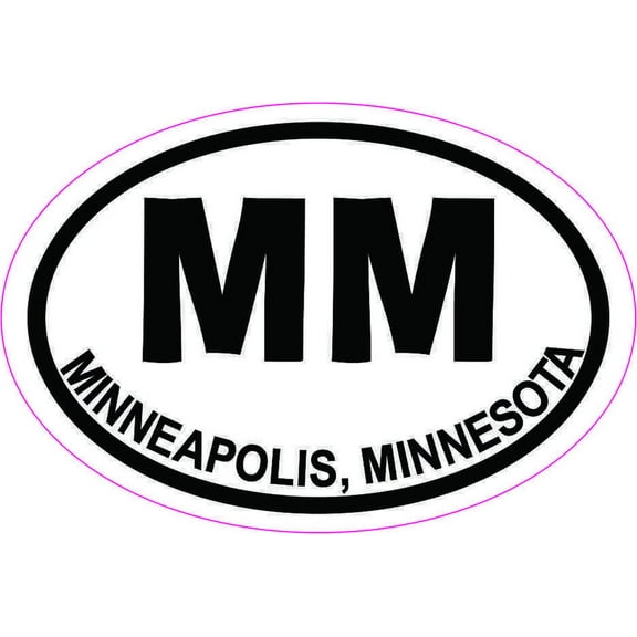 3in x 2in Oval MM Minneapolis Minnesota Sticker