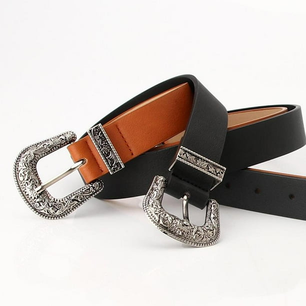 Double Buckle Belt, Women Leather Belts