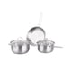 thumbnail image 1 of Cocina Inducción Cacerolas Y Sarten Acero Inoxidable 3pcs Plata, 1 of 4