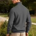 thumbnail image 4 of pstuiky camisas de manga larga para hombre, Blusa/camiseta informal y moderna de terciopelo de punto con cuello alto y cremallera para hombre, de color liso camisetas de hombre s, 4 of 6