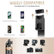 Selfie Stick Phone Tripod - 71 inch Tall Cell Phone Holder with Remote, Phone Stand with 1/4 inch screw mount for Recording, Compatible with iPhone, Android Phone, Camera & Gopro