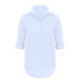 thumbnail image 4 of Hvot&aat Women's Long Sleeve Shirt Dress 2025 Fall Casual Button Down Plain Oversized Blouse Shirts Mini Dresses, 4 of 5