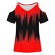 thumbnail image 4 of Camisas de Manga Corta para las Mujeres Blusa de Cuello Redondo de Impresión Casual, Top de Algodón de Imitación Ligero para el Hogar, el Uso Diario Y las Cuatro Estaciones, 4 of 4