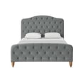 thumbnail image 3 of Rustic Manor Sherlyn Velvet Tufted King Size Bed frame, No Box Spring Needed, Grey, 3 of 9