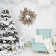 thumbnail image 3 of Corona de Navidad de 20 pulgadas, corona de piña de Navidad, corona de piña de bolas de Navidad doradas, corona de bayas de piña artificial, 3 of 5