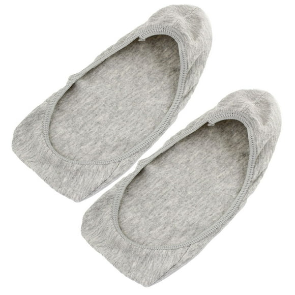Unique Bargains Women's Ballet Footie Elastic Cuff No Show Boat Loafer Socks Pair Gray