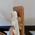 thumbnail image 3 of Cute Fluffy Plush Bear Wrist Strap Stand Solid Color Soft  for iPhone Case (White,iPhone 13 Pro), 3 of 7