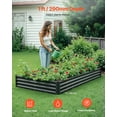 thumbnail image 2 of Metal Raised Garden Bed Galvalume Planter Box 8x4x1 ft Dark Gray Outdoor, 2 of 11