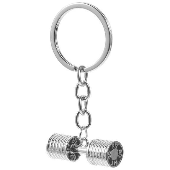 ADDHAT Dumbbell Keychain 1Pack 6.70X3.50X1.00Cm Zinc Alloy For Small Key Ring And Bag Hanging Decors