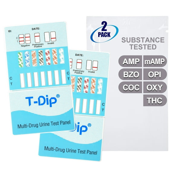 Mintegrity [2pk] - 7-Panel Dip Card Instant Urine Drug Test - (AMP/BZO/COC/mAMP/OPI/OXY/THC) #MT-WDOA-274