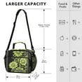 thumbnail image 4 of FORMRS Student Lunch Bag Insulated Reusable Cooler Box with Zipper Pockets, Green Flowers, 4 of 9