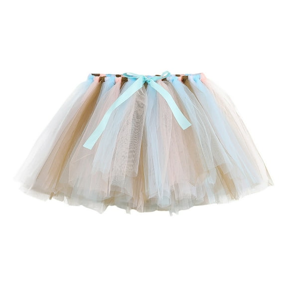 Utlike Girls Skirts Kids Holiday Party Dance Colourful Layered Puffy Tutu Tulle Skirt School Mini Skirt For Girl Size 8 Years-10 Years