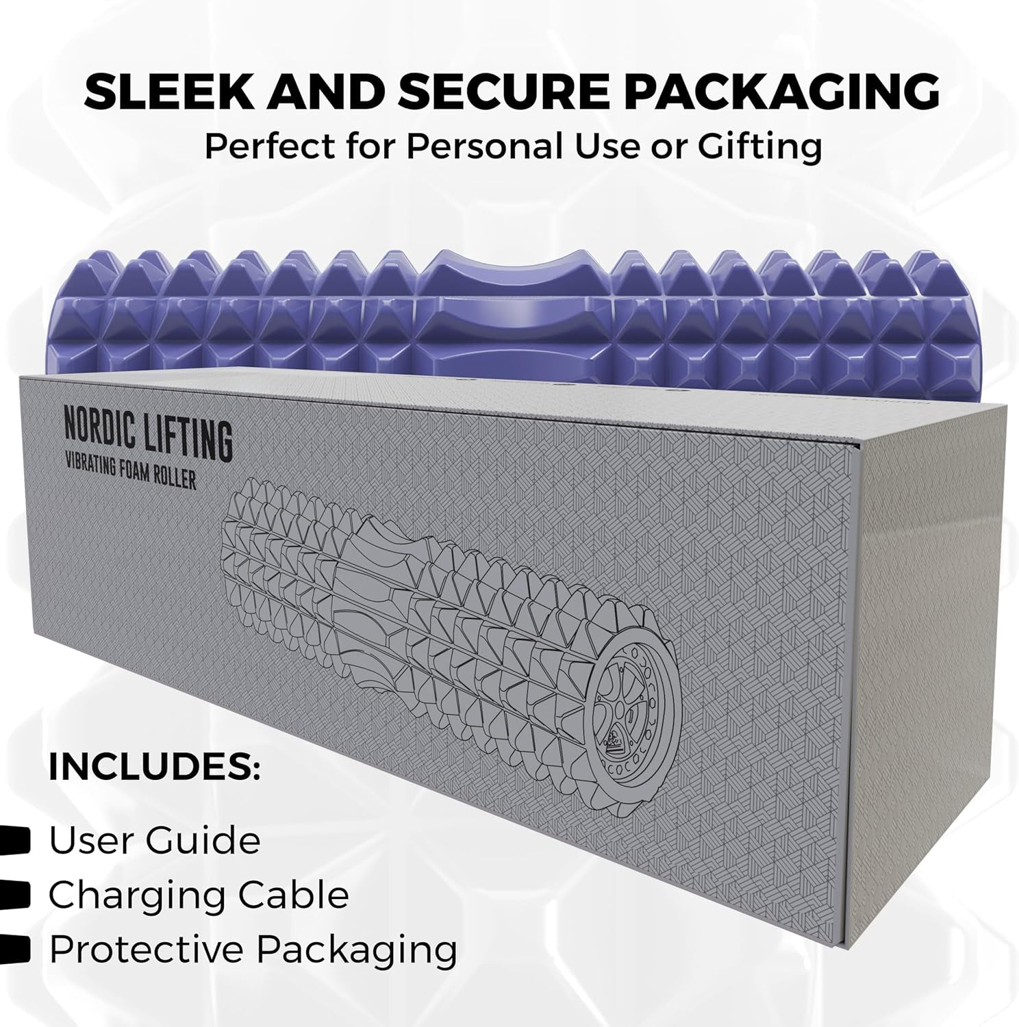 Nordic Lifting Vibrating Foam Roller – 5-Speed Deep Tissue Back Roller for Muscle Massage & Recovery Blue