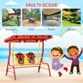 thumbnail image 5 of Outsunny Kids Patio Swing, Adjustable Canopy Swing Glider, Kids Outdoor Swing Chair with 2 Seats, Seat-Belted Safety, Red, for Ages 3-6, 5 of 9