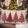 thumbnail image 3 of Christmas Throw Pillow Cover 12x20 Inch Pink Christmas Tree Decorations Outdoor Winter Holiday Xmas Decorative Lumbar Throw Pillow Case for Home Sofa Couch Living Room Bedroom Decor, 3 of 6