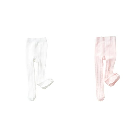 (2-Pack) Kcodviy Kids Baby Girls Tights Rainbow Pants Girls Toddler Cable Knit Warm Baby Girl Long Pants Leggings Seamless Stretchy Stockings Sweatpants for Baby Girls Pantyhose Winter Socks
